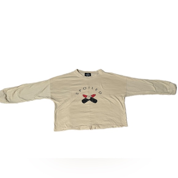 Valfre Spoiled Lipstick Crop Top Long Sleeve Shirt Size Medium - Picture 4 of 6